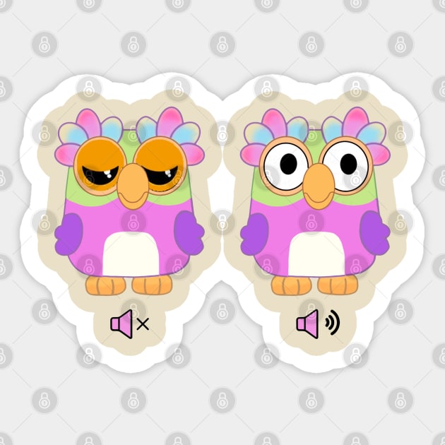 chattering owl Sticker by magicmirror